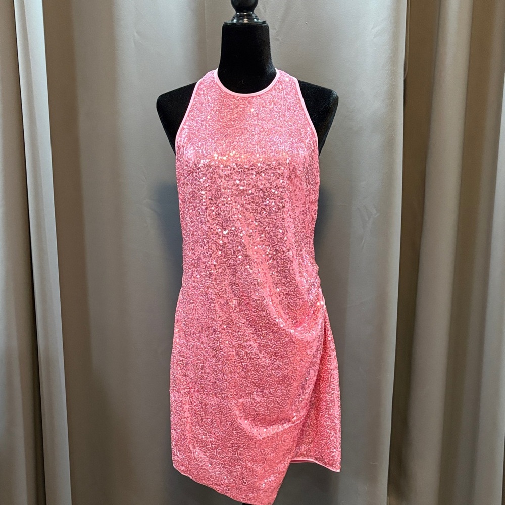 SHEIN Sparkling Pink Mini Dress